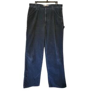 Gap Carpenter Corduroy‎ Pants Men 36/34 Gray Baggy Pockets Cotton Vtg Y2K
